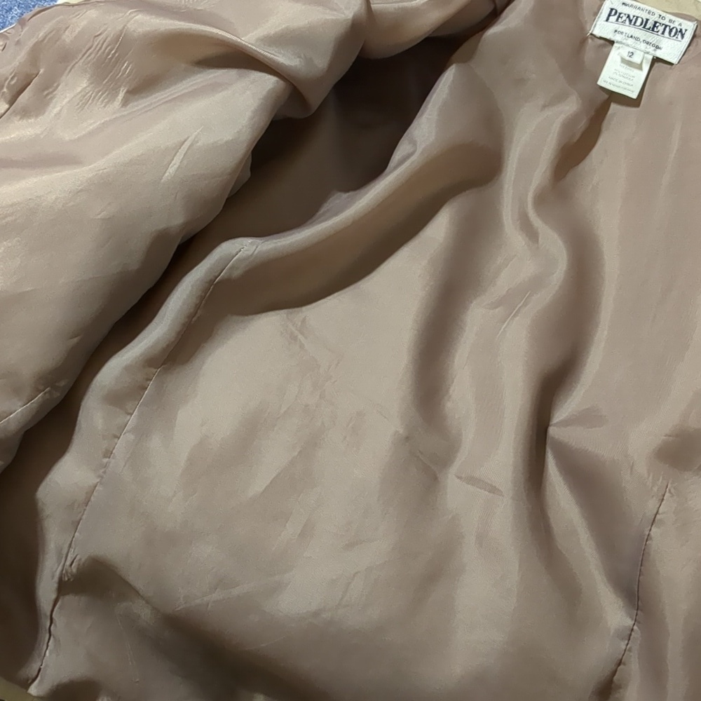 Pendleton light brown Zip Front women's Jacket blazer Size 12 - Picture 7 of 7